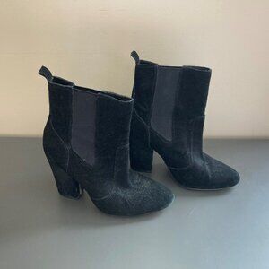 Massimon Dutti Suede Leather Boots - Black - Size 37 EUR